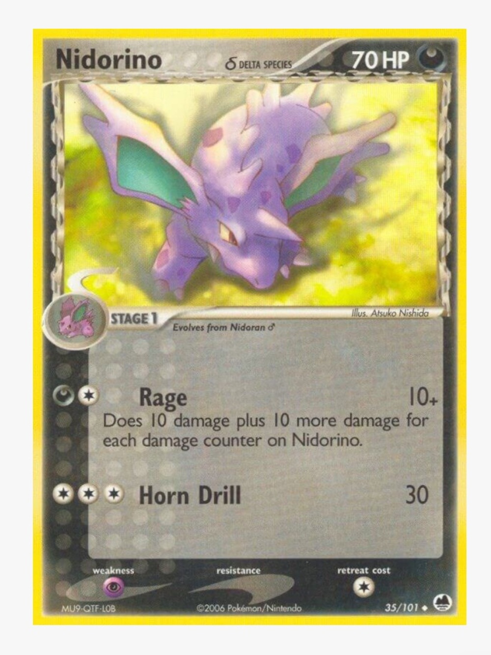 Nidorino (Delta Species) EX Dragon Frontiers Pokemon Trading Card